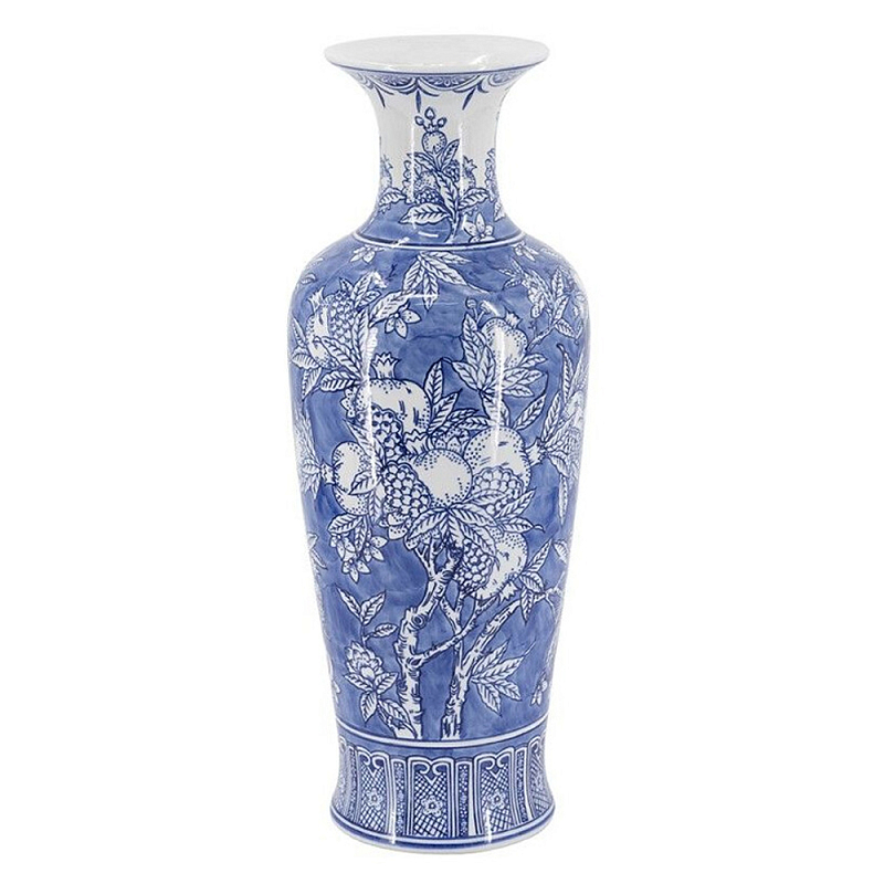 Ваза в китайском стиле Гранатовое дерево Blooming Pomegranate Голубой Белый в Ульяновске | Loft Concept 