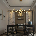 Люстра в виде золотой ветки с цветами и птичками Marvelous Garden варинант исполнения - 5 | Loft Concept в Ульяновске