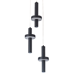 Каскадный светильник с 3-мя плафонами Flos Black Metal Acrylic Trio Hanging Lamp варинант исполнения - 2 | Loft Concept в Ульяновске