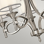 Люстра с белыми тканевыми абажурами в прозрачных стеклянных цилиндрах Kichler варинант исполнения - 8 | Loft Concept в Ульяновске