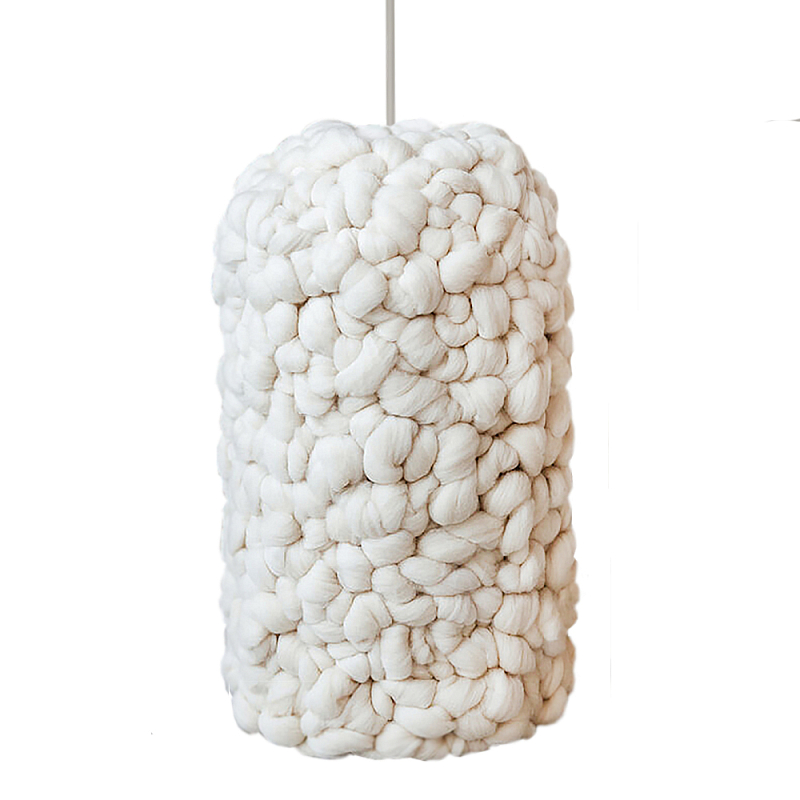 Вязаный Светильник Wool Knitted Lamp Elongated Shape Бежевый в Ульяновске | Loft Concept 