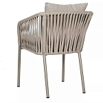 Стул серо-бежевый с декоративным плетением на спинке и подлокотниках Chair Weave варинант исполнения - 5 | Loft Concept в Ульяновске