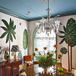 Обои с вышивкой ручной работы Mughal Trees Original colourway on linen варинант исполнения - 6 | Loft Concept в Ульяновске