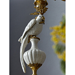 Подсвечник белый Попугай из фарфора с бронзовыми элементами Eden Garden варинант исполнения - 6 | Loft Concept в Ульяновске