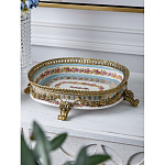 Чаша с цветочным орнаментом на бронзовых ножках Eden Garden варинант исполнения - 3 | Loft Concept в Ульяновске