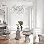 Люстра подвесная с прозрачными стеклянными подвесками в форме капель Диаметр 80 см Droplet Chandelier варинант исполнения - 11 | Loft Concept в Ульяновске