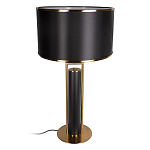 Настольная лампа с чёрным тканевым абажуром и металлическим корпусом золотого цвета Golden Arc варинант исполнения - 2 | Loft Concept в Ульяновске