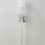 Бра с белым текстильным абажуром и хрустальными подвесками с декоративной кисточкой Lustre Reverie варинант исполнения - 7 | Loft Concept в Ульяновске