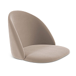 Барный стул со спинкой и металлической подставкой на 4-х деревянных ножках Бежевый Велюр Vendramin Chair варинант исполнения - 2 | Loft Concept в Ульяновске