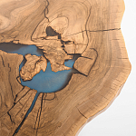 Кофейный стол со столешницей из орехового дерева и эпоксидной смолы Clem Coffee Table варинант исполнения - 2 | Loft Concept в Ульяновске