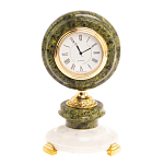 Часы настольные бронзовые из натуральных камней Мрамор и Змеевик Stone Clock варинант исполнения - 10 | Loft Concept в Ульяновске