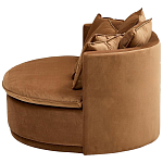 Кушетка круглая с обивкой из велюра коричневая Milky Brown Chair варинант исполнения - 3 | Loft Concept в Ульяновске