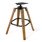 Барный стул со спинкой и мягкой обивкой с ромбами на 4-х деревянных ножках Бежевый Велюр Ava Charm варинант исполнения - 5 | Loft Concept в Ульяновске