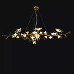 Люстра в виде золотой ветки с цветами и птичками Marvelous Garden варинант исполнения - 9 | Loft Concept в Ульяновске