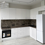 Угловой кухонный гарнитур белый и столешница под мрамор Gene Kitchen Set варинант исполнения - 1 | Loft Concept в Ульяновске