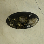 Шкатулка из эпоксидной смолы с цветами черная Epoxy Resin Oval Box Black варинант исполнения - 3 | Loft Concept в Ульяновске