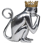 Статуэтка обезьяна в короне серебряная Golden Monkey варинант исполнения - 2 | Loft Concept в Ульяновске