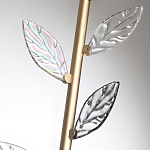 Бра с золотистой вертикальной трубкой и декоративными прозрачными листьями из стекла Sylva  варинант исполнения - 6 | Loft Concept в Ульяновске