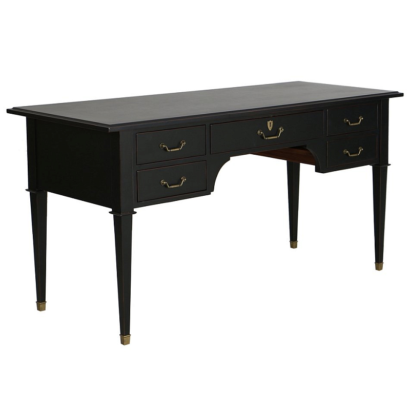 BUREAU NOIR 5 TIROIRS EN ACACIA MASSIF CENACLE A27 Черный BUREAU NOIR 5 TIROIRS EN ACACIA MASSIF CENACLE A27 Черный в Ульяновске | Loft Concept