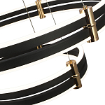 Люстра светодиодная с 3-мя плафонами в форме колец из акрила и алюминия с пультом для регулировки света Ring Horizontal Anthracite варинант исполнения - 2 | Loft Concept в Ульяновске