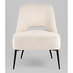 Кресло лаунж Бостон велюр рельефный молочный на черных ножках варинант исполнения - 4 | Loft Concept в Ульяновске