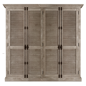 Shutter Four-Door Cabinet Шкаф с реечными дверями дуб