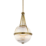 Подвесной светильник с рифленым стеклянным плафоном в форме шара Kichler варинант исполнения - 1 | Loft Concept в Ульяновске