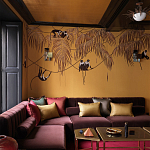 Обои с вышивкой ручной работы Étienne Original colourway on wool sateen варинант исполнения - 2 | Loft Concept в Ульяновске