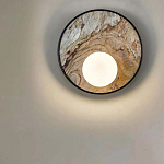 Бра круглое с каменным диском в металлической раме Sandstone Painting варинант исполнения - 4 | Loft Concept в Ульяновске