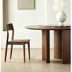 Стол обеденный круглый с двойной столешницей Walnut Wood Table варинант исполнения - 1 | Loft Concept в Ульяновске