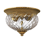 Потолочный светильник цвета латунь с прозрачным рифленым плафоном в форме чаши Hinkley варинант исполнения - 5 | Loft Concept в Ульяновске