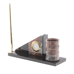 Настольный письменный набор из яшмы с часами Manager Organizer варинант исполнения - 2 | Loft Concept в Ульяновске