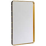 Зеркало прямоугольное в металлической раме с кожаной отделкой Loft in Reflection варинант исполнения - 1 | Loft Concept в Ульяновске