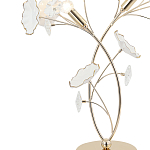 Настольная лампа с изогнутыми золотыми ветвями и белыми лепестками Wintery flovers варинант исполнения - 1 | Loft Concept в Ульяновске