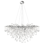 Люстра подвесная с прозрачными стеклянными подвесками в форме капель Диаметр 100 см Droplet Chandelier варинант исполнения - 12 | Loft Concept в Ульяновске