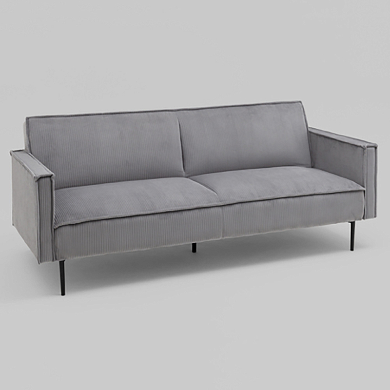 Диван современный вельветовый прямой Worcester Серый Серый Черный в Ульяновске | Loft Concept 