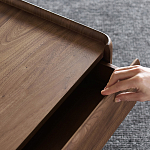 Прикроватный деревянный столик с 2-мя ящиками Moon Walnut Furniture варинант исполнения - 9 | Loft Concept в Ульяновске