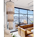 Люстра круглая трехъярусная из бахромы Milk Gradient Braided Fringe варинант исполнения - 3 | Loft Concept в Ульяновске