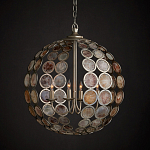 Люстра в форме шара с декором из круглых декоративных элементов Bright Shell Discs варинант исполнения - 3 | Loft Concept в Ульяновске