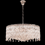 Люстра круглая с хрустальными подвесками на серебряном каркасе Roul Crystal Light варинант исполнения - 7 | Loft Concept в Ульяновске