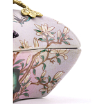 Шкатулка фиолетового цвета с рисунком бабочек и крышкой с фигуркой птицы на ветке Eden Garden варинант исполнения - 5 | Loft Concept в Ульяновске