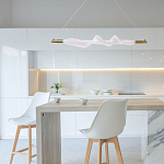 Люстра горизонтальная с волнистым белым плафоном Golden Swirl варинант исполнения - 11 | Loft Concept в Ульяновске