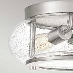 Потолочный светильник цвета никель с плафоном из прозрачного фактурного стекла Quoizel варинант исполнения - 2 | Loft Concept в Ульяновске