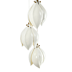 Подвесной светильник светодиодный с 6-ю белыми плафонами в виде цветов Flower Light Gold варинант исполнения - 3 | Loft Concept в Ульяновске