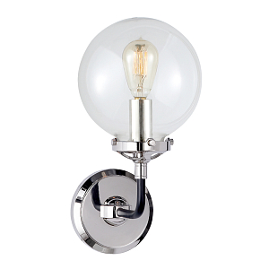 Бра Бистро Globe Clear Glass Single Sconce Nickel