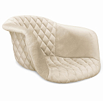 Барный стул со спинкой и подлокотниками на 4-х деревянных ножках Кремовый Велюр Ava Charm варинант исполнения - 2 | Loft Concept в Ульяновске