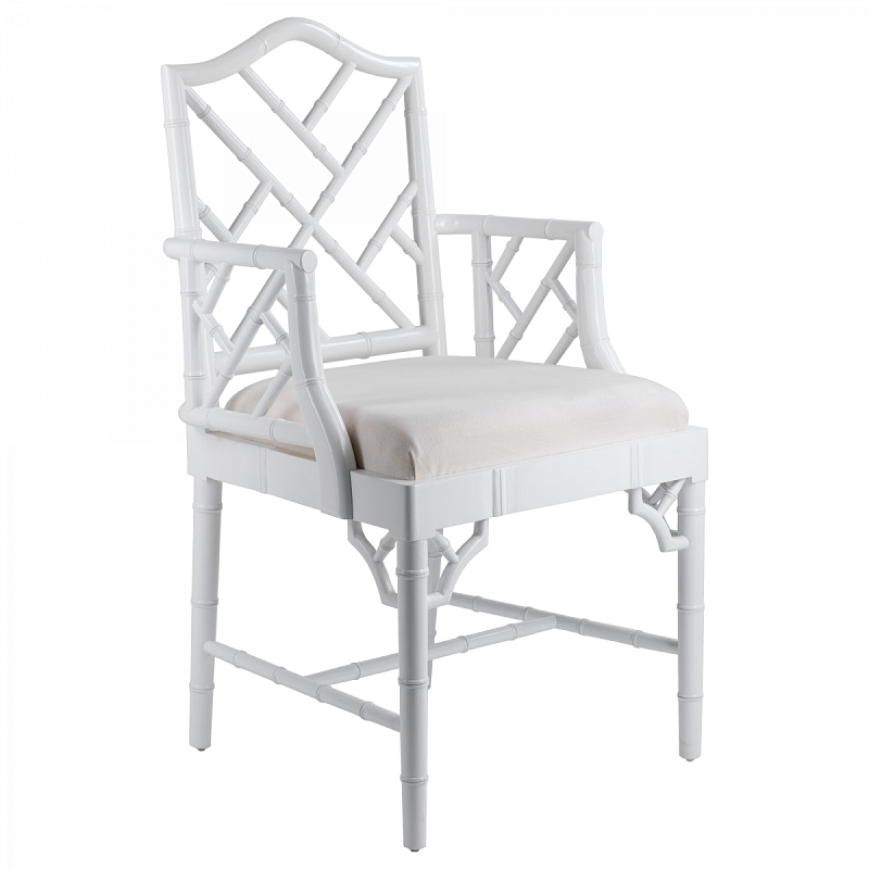 White Chippendale Arm Chair Белый в Ульяновске | Loft Concept 