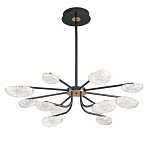 Люстра черного цвета с 12-ю прозрачными плафонами овальной формы Iona chandelier варинант исполнения - 2 | Loft Concept в Ульяновске