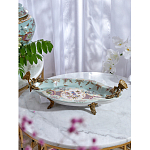 Блюдо овальное из голубого фарфора с ручками в виде бабочек и цветочным рисунком Blue Garden варинант исполнения - 6 | Loft Concept в Ульяновске