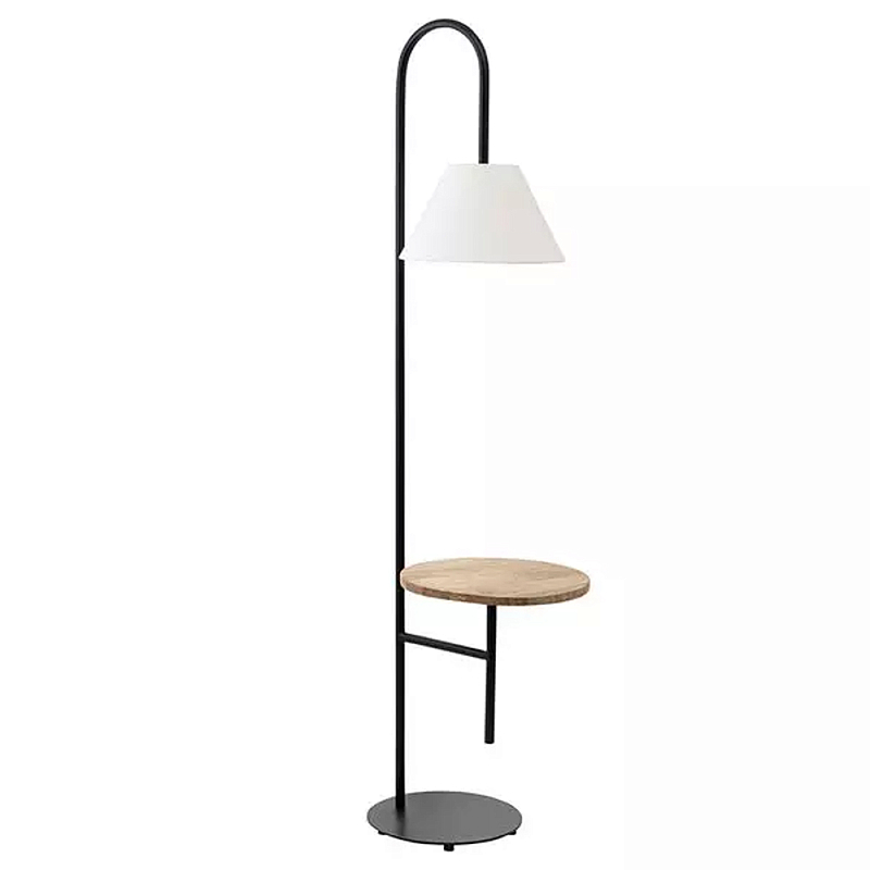 Торшер с полкой для хранения Floor Lamp with Storage Shelf Белый Черный в Ульяновске | Loft Concept 